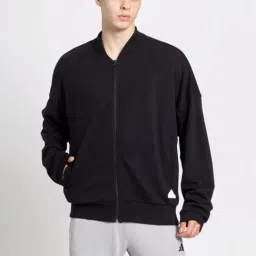Adidas Black Loose Fit Printed Sports Jacket-image-62