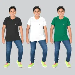 Lux Nitro Boys Green Solid T-Shirt (Pack Of 3)-image-83