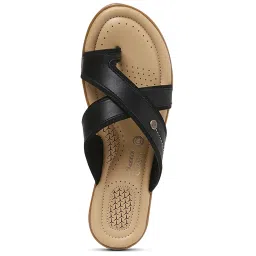 Bata Women's Black Toe Ring Sandals image 3
