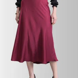 FableStreet Maroon Regular Fit Skirt image 1