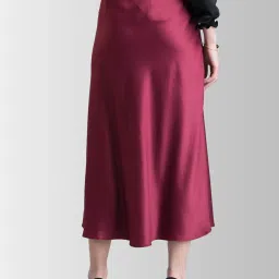 FableStreet Maroon Regular Fit Skirt image 2