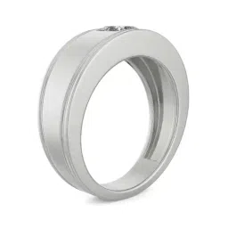 EMORI White Gold Princess Cut Diamond Band for Men image 3