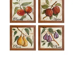 Art Street Brown & Green Floral and Botanical Set of 4 Printed Wall Art image 2