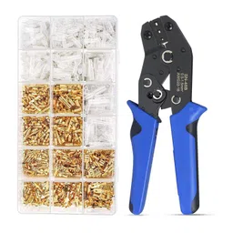 500Pcs Wire Terminal Crimping Tool Kit, Ratcheting Wire Crimper AWG 22-16(0.5-1.5mm²) with 500Pcs Female Male Spade Connectors & Bullet Connectors Terminals - RS6189500Pcs Wire Terminal Crimping Tool Kit, Ratcheting Wire Crimper AWG 22-16(0.5-1.5mm²) with 500Pcs Female Male Spade Connectors & Bullet Connectors Terminals - RS6189 image 1