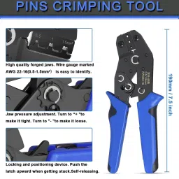 500Pcs Wire Terminal Crimping Tool Kit, Ratcheting Wire Crimper AWG 22-16(0.5-1.5mm²) with 500Pcs Female Male Spade Connectors & Bullet Connectors Terminals - RS6189500Pcs Wire Terminal Crimping Tool Kit, Ratcheting Wire Crimper AWG 22-16(0.5-1.5mm²) with 500Pcs Female Male Spade Connectors & Bullet Connectors Terminals - RS6189 image 3