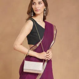 fabindia fashion Fabindia Grey Silk Blend Clutch with Detachable Strap (S)-picture-13