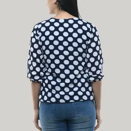 Absorbing Polka Dot Print Crepe Top image 2