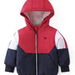 Babyhug Full Sleeves Cut & Sew Hooded Padded Jacket - Multicolour-picture-27