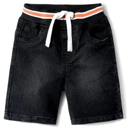 Babyhug Denim Solid Coloured Shorts With Stretch - Black-picture-12