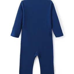 Babyoye  100% Cotton With Eco- Jiva Finish Full Sleeves Romper with Bow Applique - Red & Blue image 2