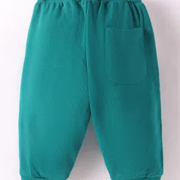 Zero Knit Full Length Solid Color Fleece & Woollen Bottom - Teal Blue image 2