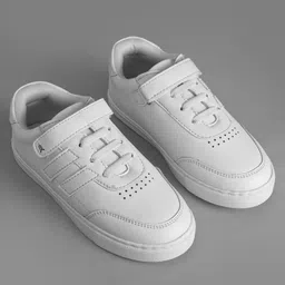 Pine Kids School Shoes with Velcro Closure - White image 2