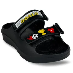 KazarMax Soccer Game Theme Water Proof Sandals - Black image 4