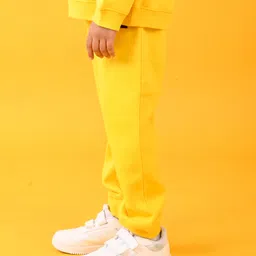 Anthrilo Fleece New Good Habits Text Printed Joggers - Yellow image 4