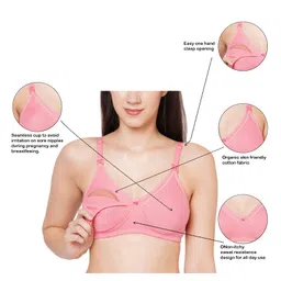 MomToBe Pack Of 3 Non Padded Non Wired Maternity Bra - Multi Colour image 5