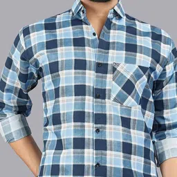 Metronaut Checked Spread Collar Cotton Shirt image 4
