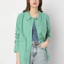 Vero Moda Green Cotton Jacket image 1