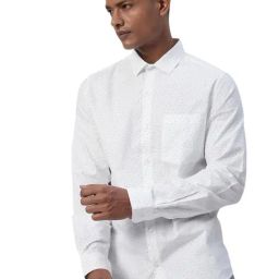 Turtle White Cotton Slim Fit Printed Shirt-picture-49