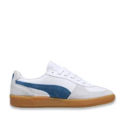 Puma Unisex White, Blue Horizon & Gum Palermo Sneakers image 1