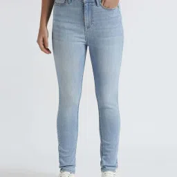 pepe jeans Pepe High Rise Jeans Ice Blue Cotton High Rise Jeans image 1