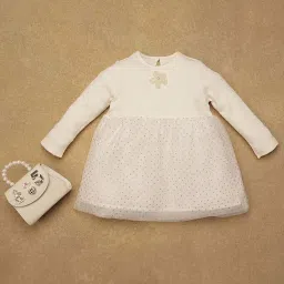 One Friday Kids White Regular Fit Dress image 1