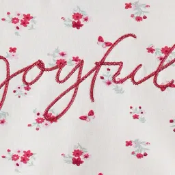 R&B Kids Beige Floral Regular Fit Sweatshirt & Pants Set image 5