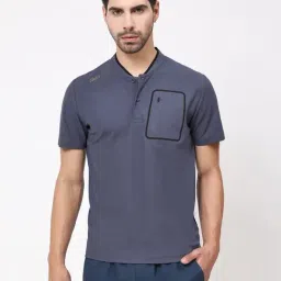 Dida Blue Polyster Regular Fit Colorblock T-Shirt-picture-40