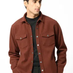 Rare Rabbit Rust Regular Fit Solid Jacket image 1