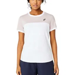 Asics White Color-Block Sports T-Shirt image 1