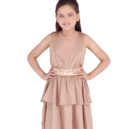 Cutecumber Kids Brown Printed Dress-image-47