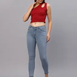 Rigo Red One Shoulder Crop Top image 4
