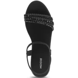 Mochi Women's Black Sling Back Wedges image 4