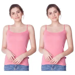 Dollar Missy Pink Cotton Camisole (Pack of 2)-image-13