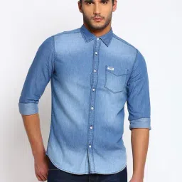 Wrangler Blue Cotton Regular Fit Shirt-picture-25