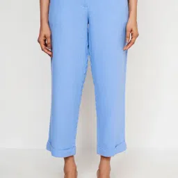 AND Blue Solid Trousers-image-33