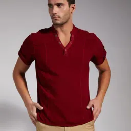 Identiti Maroon Slim fit Shirts-picture-28