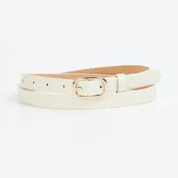Ginger by Lifestyle Beige Textured Casual Belt For Women image 1
