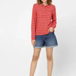 Vero Moda Red Checks Shirt image 4