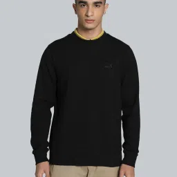 Puma Black Cotton Slim Fit Texture Sweatshirt image 1