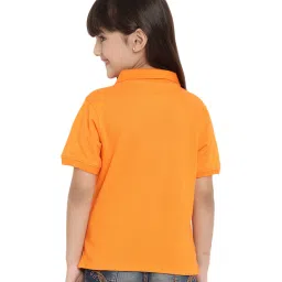 Berrytree Organic Kids Orange Cotton Sister Bear Polo T-Shirt image 2