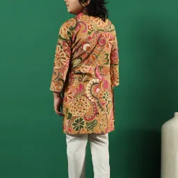 READIPRINT FASHIONS Kids Brown & White Printed Full Sleeves Kurta with Pyjamas image 2