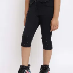 Tales & Stories Kids Black Regular Fit Capri image 4