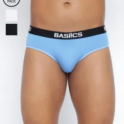 BASIICS by La Intimo Multi-Color Blended Relaxed Fit Solid Briefs (Pack Of 3) image 1