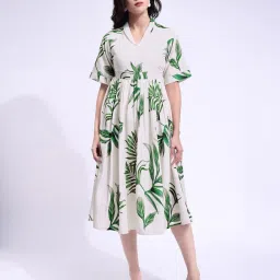 PURVAJA Printed Off White Midi Dress image 1