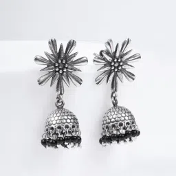 GIVA 925 Oxidized Silver Black Beads Frost Jhumki Earrings for Women & Girls-picture-42