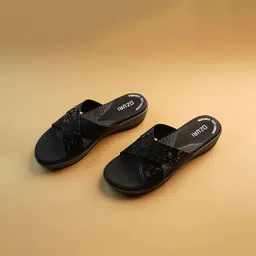 Ozuri Women Textured Open Toe Flats with Laser Cuts image 5