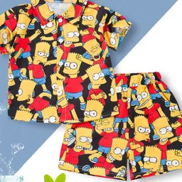 YK Boys Printed Short Sleeves Shirt With Shorts-image-63