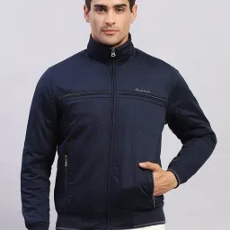 Monte Carlo Navy Blue Cotton Regular Fit Jacket image 1