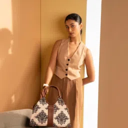 ZOUK Mughal Motif Printed Handbag image 1