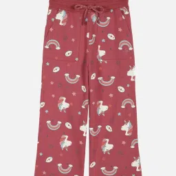 Plum Tree Girls Grape Cotton Printed NA Trouser image 1